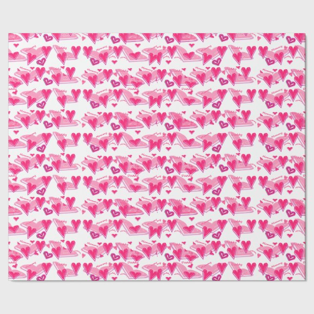 Amo el papel de embalaje de la mamá y del papá (Costura)