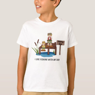 Amo el pescar con mi camisa del papá
