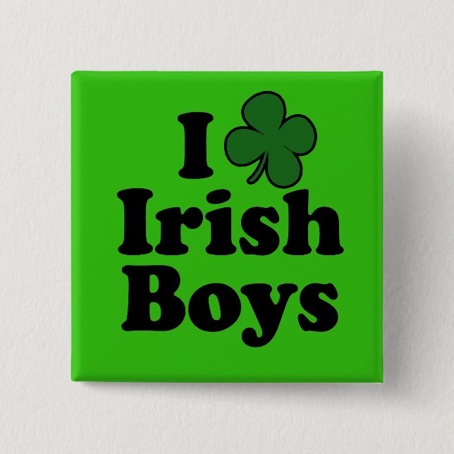 Amo el Pin irlandés del botón del trébol de los (Anverso)