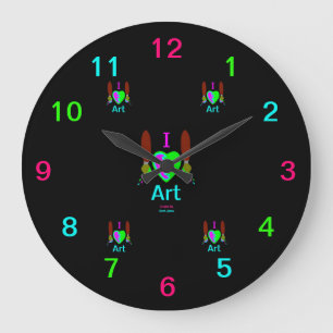 Amo el reloj de pared de acrílico del arte