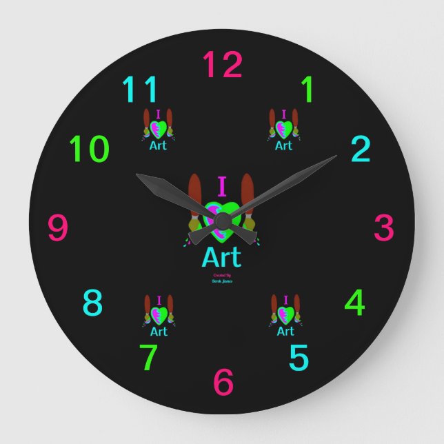 Amo el reloj de pared de acrílico del arte (Anverso)