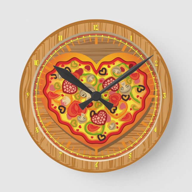 Amo el reloj de pared de los alimentos de (Anverso)