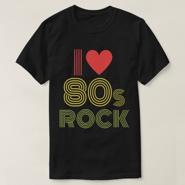 Amo el rock y los rollos camisetas de música retro (Diseño del anverso)