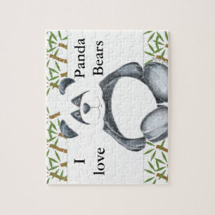 Amo el rompecabezas de los osos panda