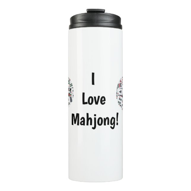 Amo el vaso térmico de Mahjong (Anverso)