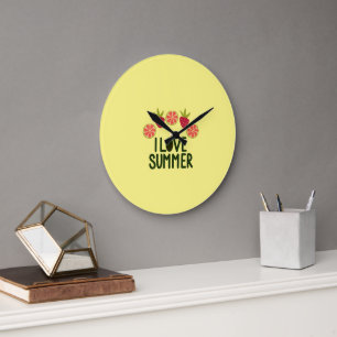 Amo el Verano Reloj de Pared Acrílico Redondo Con