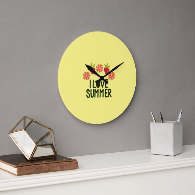 Amo el Verano Reloj de Pared Acrílico Redondo Con  (Oficina)
