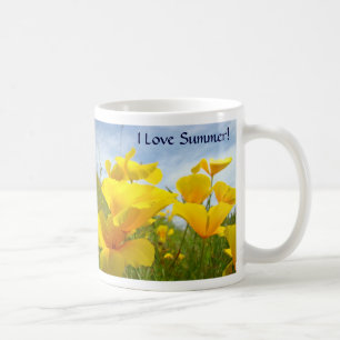 ¡Amo el Verano! Taza de Café Flores de Amapola Pra