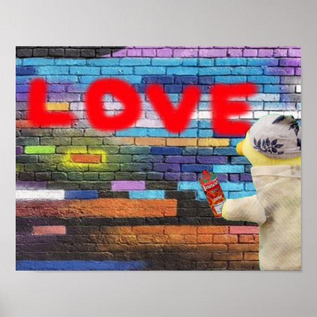 Amo Graffiti murales arte poster (Frente)