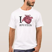 Amo Houston camiseta de corazón anatómicamente cor