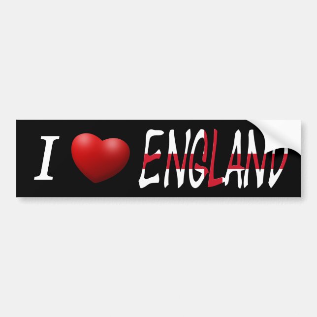 Amo Inglaterra en calcomanía de bandera inglesa (Frente)