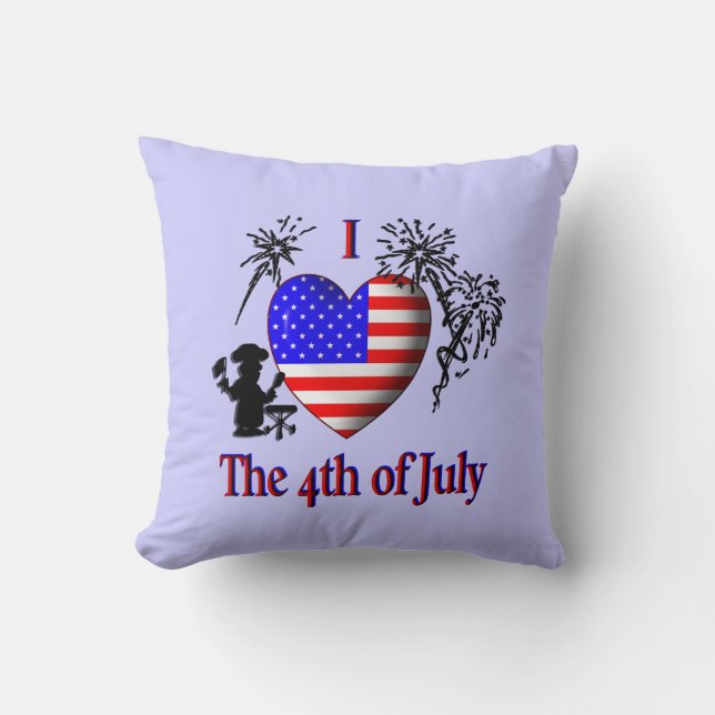 Amo la Almohada Americana Mojo del 4 de Julio (Anverso)