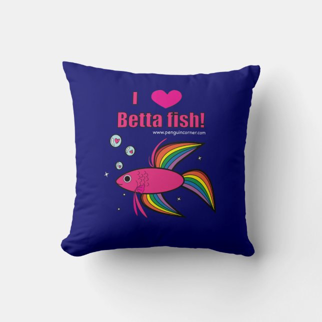 ¡Amo la almohada de los pescados de Betta! (Anverso)