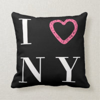 Amo la almohada reversible de NY - negra, blanco,
