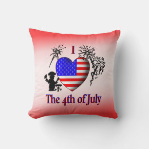 Amo la Almohada Roja Americana Mojo del 4 de Julio