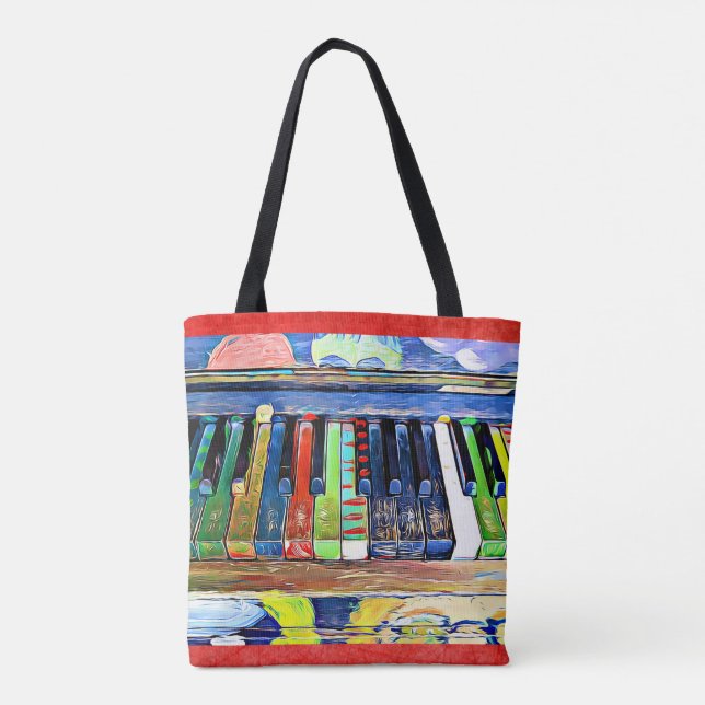 "Amo la bolsa de asas artsy hermosa de la música (Reverso)