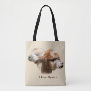 Amo la bolsa de asas de las alpacas