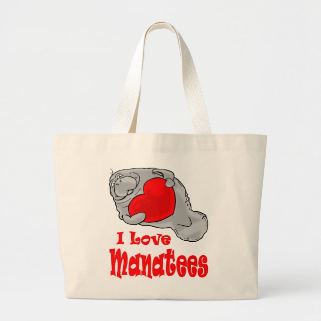 Amo la bolsa de asas de los Manatees (Frente)