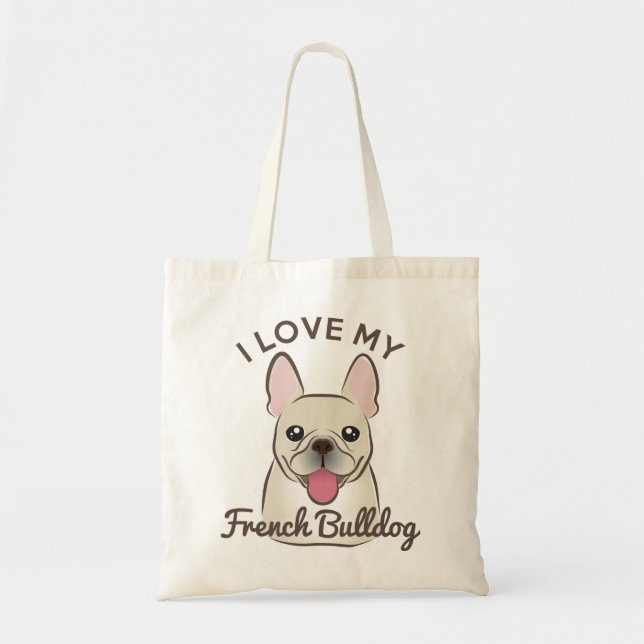 "Amo la bolsa de asas de mi bulldog francés" (Frente)