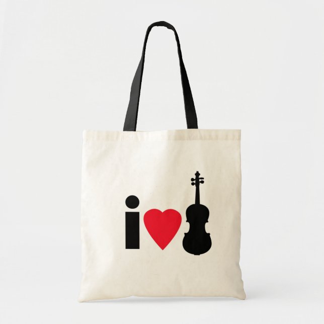 Amo la bolsa de asas del violín (Frente)