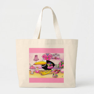 Amo la bolsa de asas ROSADA del cuervo