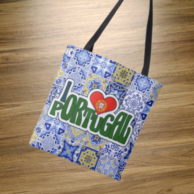Amo la bolsa de compras de azulejos azules de Port (Subido por el creador)