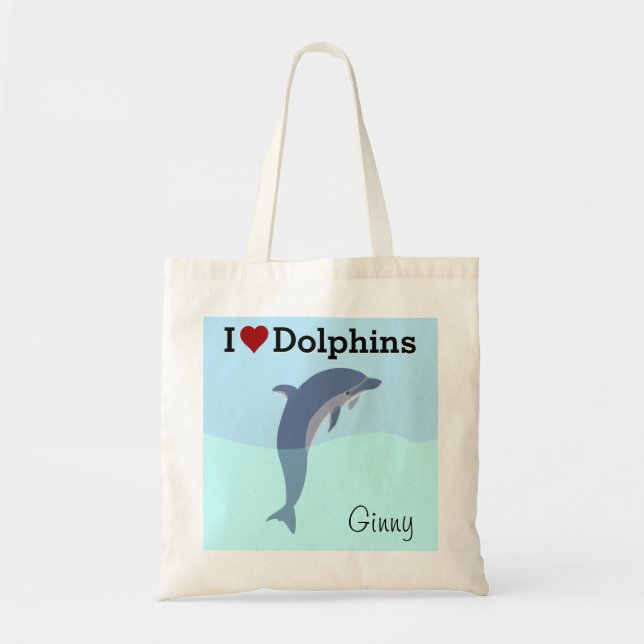 Amo la bolsa de tocador de los delfines (Frente)