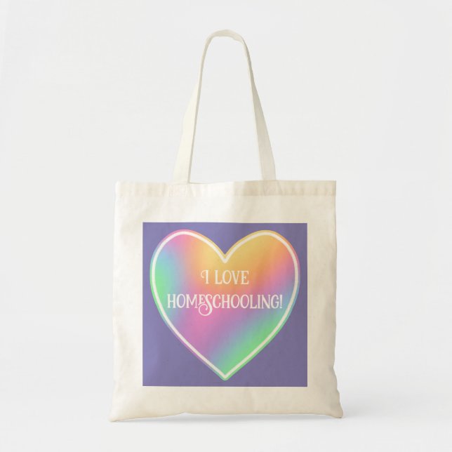 Amo La Bolsa De Tote De Corazón De Homeschooling (Frente)