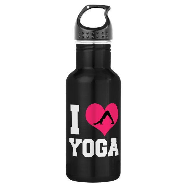 Amo la botella de agua divertida de la yoga (Anverso)