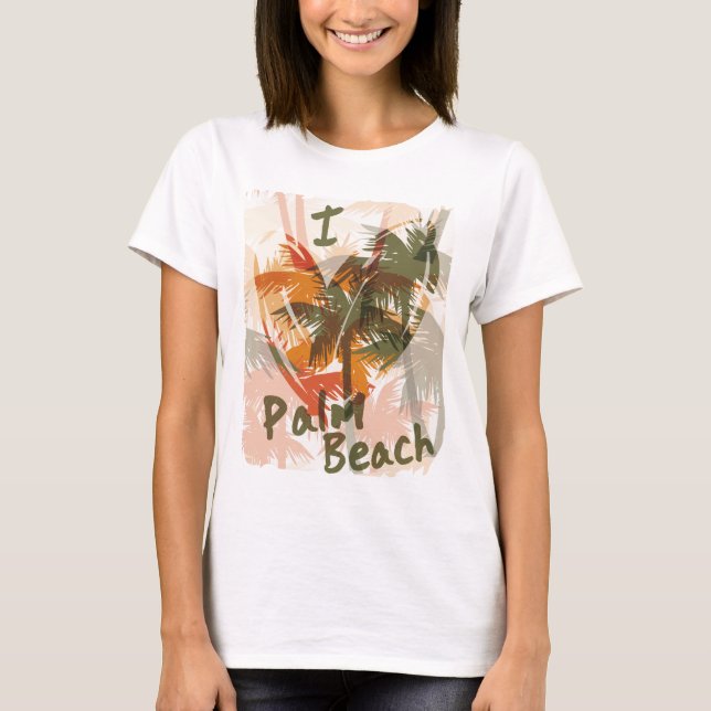 Amo la camisa de la diversión del Palm Beach (Anverso)