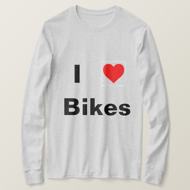 Amo la camisa de manga larga de las bicis (Anverso del diseño)