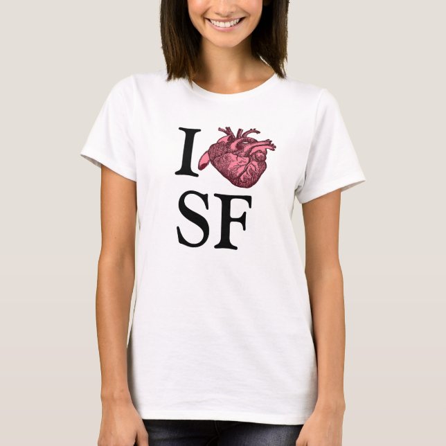 Amo la camisa de SF con el corazón anatómicamente  (Anverso)