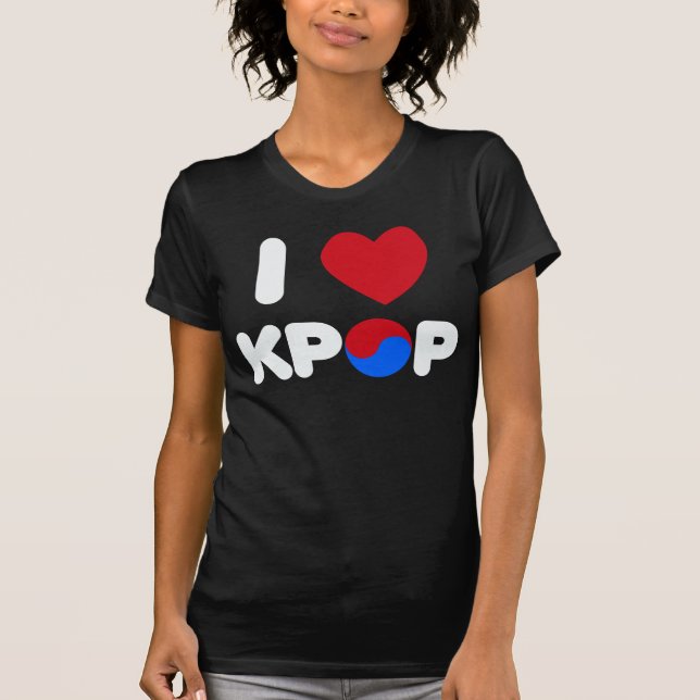 Amo la camisa del kpop (oscura) (Anverso)