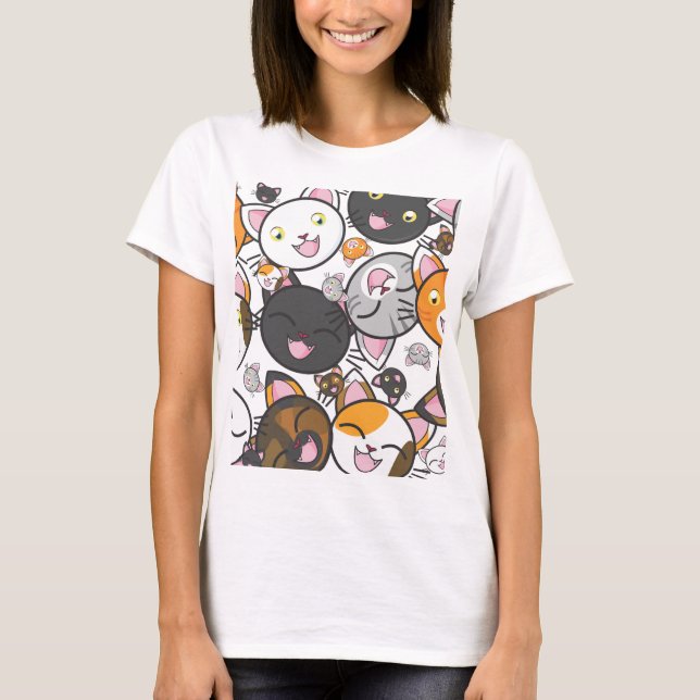Amo la camisa sport de las mujeres de los gatitos (Anverso)