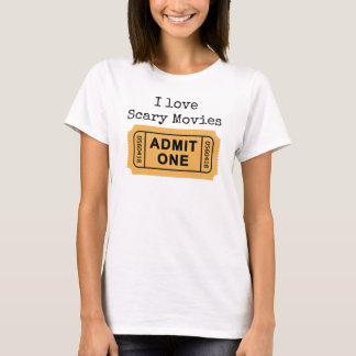 Amo la camiseta asustadiza de las películas