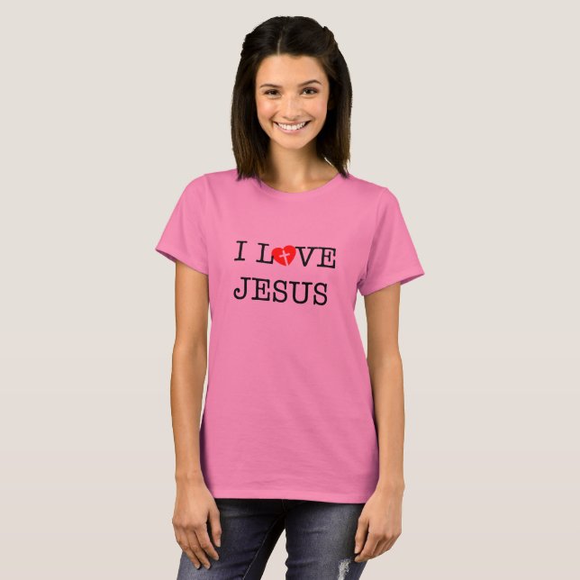 "Amo la camiseta básica de las mujeres de Jesús" (Anverso completo)