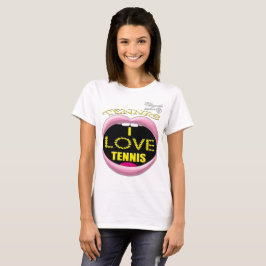 Amo la camiseta básica de las mujeres del tenis