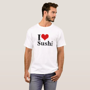 Amo la camiseta básica de los hombres de sushi