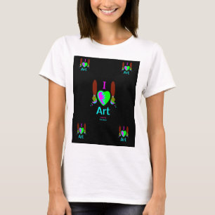 Amo la camiseta blanca de las mujeres de arte