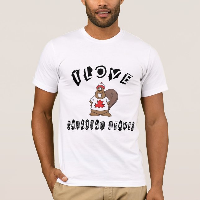 Amo la camiseta canadiense del castor (Anverso)