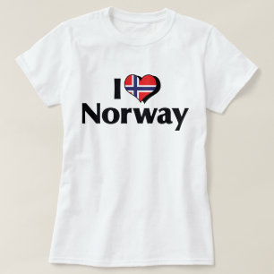 Amo la camiseta con bandera de Noruega