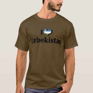 Amo la camiseta con bandera de Uzbekistán
