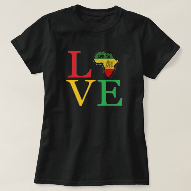 Amo la camiseta de África (Diseño del anverso)