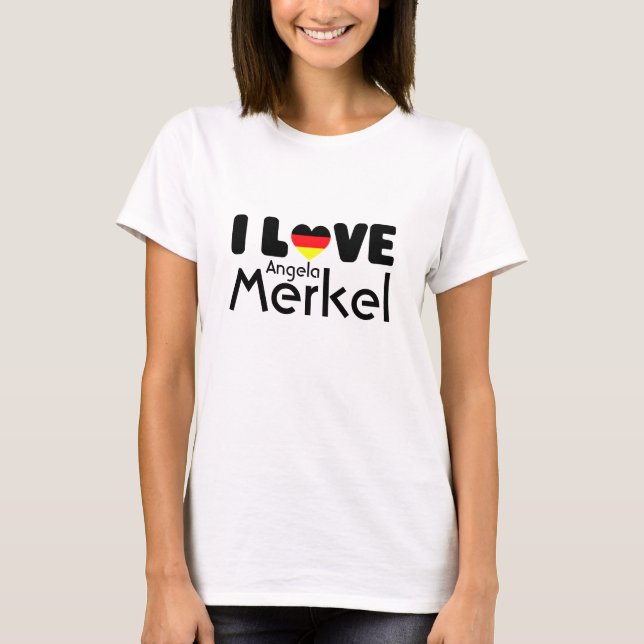 Amo la camiseta de Angela Merkel el | (Anverso)