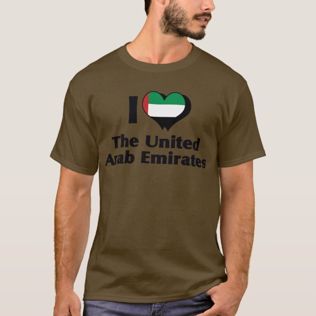 Amo la camiseta de bandera de los Emiratos Árabes  (Anverso)