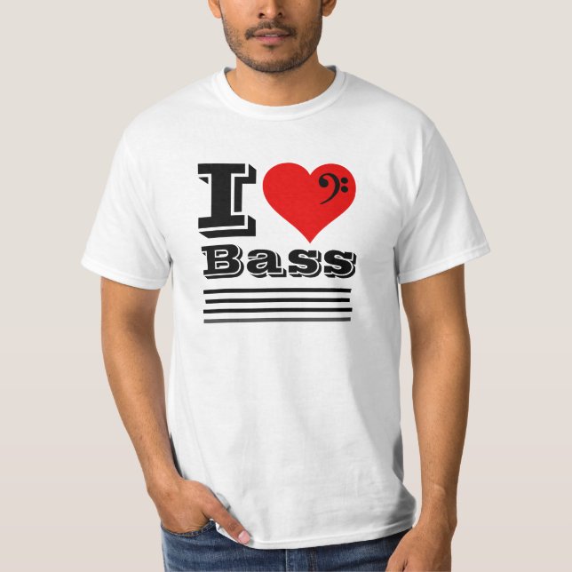 Amo la camiseta de Bass (Anverso)