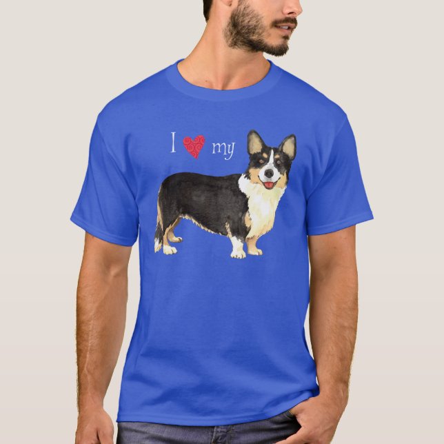 Amo la camiseta de Corgi galesa de Cardigan (Anverso)