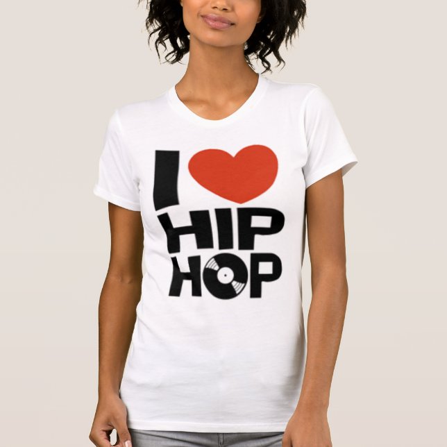 AMO la camiseta de HIP HOP (las mujeres) (Anverso)
