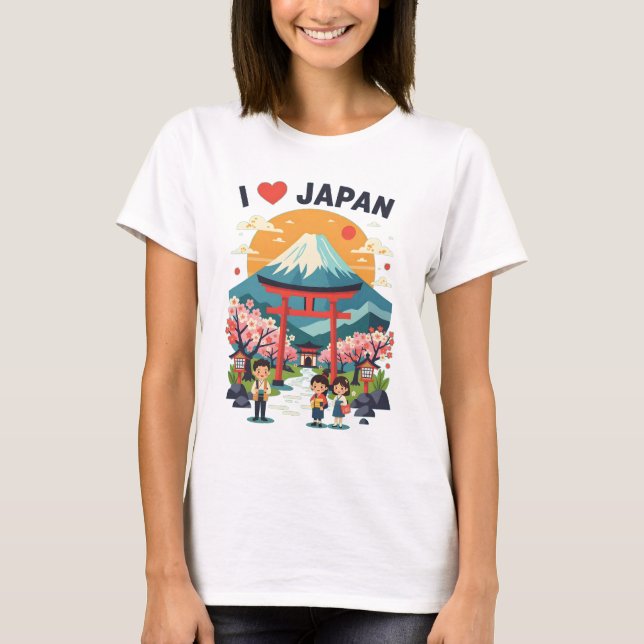Amo la camiseta de Japón - Tee de viaje de ‘I (HH  (Anverso)