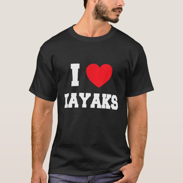 Amo la camiseta de kayaks (Anverso)